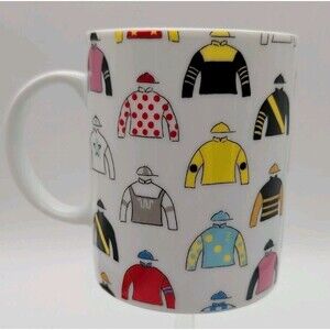 Pomegranate Mug Triple Crown Jersey Silks Horse Racing Jockey